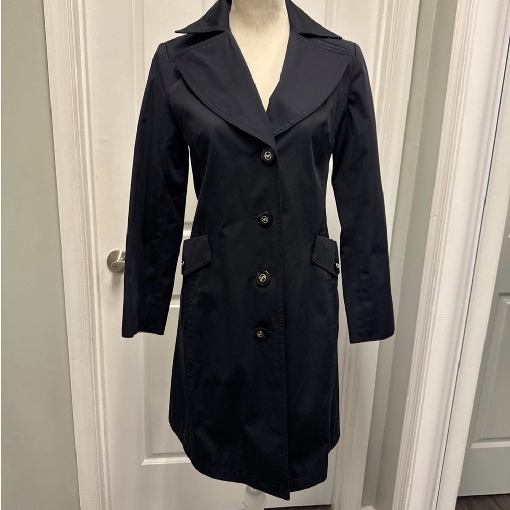 Michael Kors black Trench Rain  Coat - small